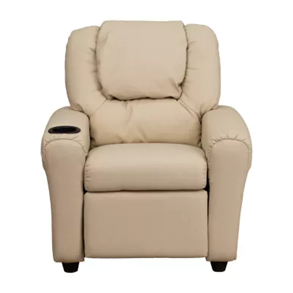 Vana Plush Recliner with Cup Holder for Kids
