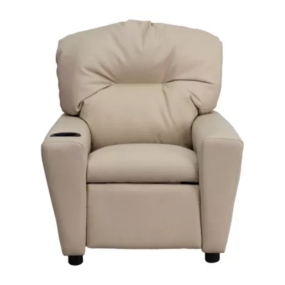 Chandler Plush Recliner with Cup Holder for Kids