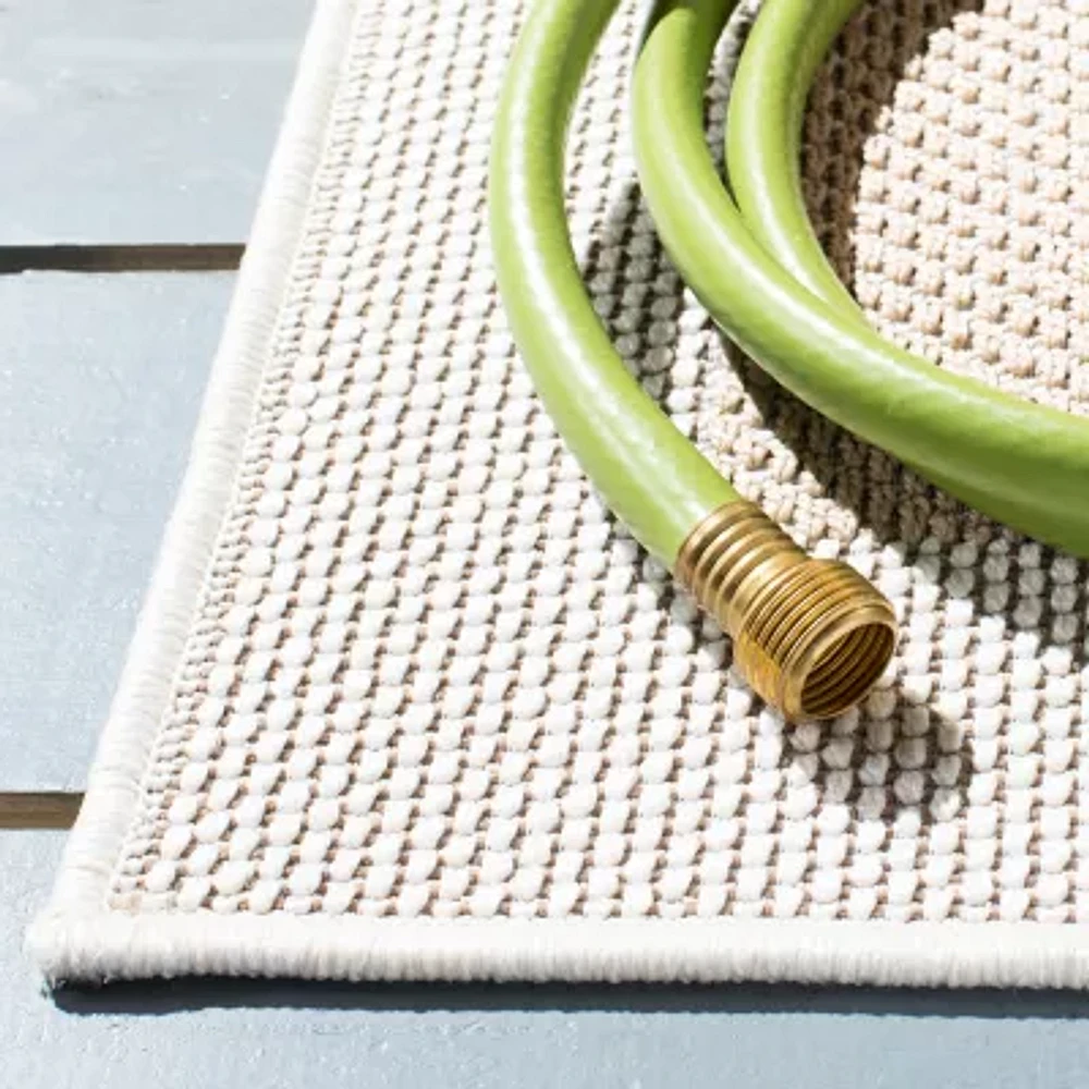 Martha Stewart Alena Bordered Washable 26" X 108" Outdoor Rectangular Runner