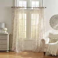 Elrene Home Fashions Westport Tie Top Sheer Single Curtain Panel