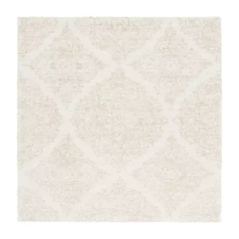 Martha Stewart Abel Floral Hand Tufted 6' X 6' Indoor Square Area Rug