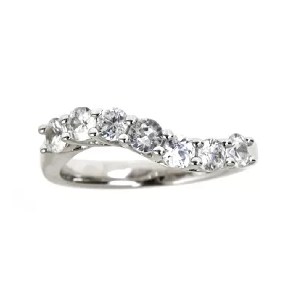 LIMITED QUANTITIES Genuine White Zircon Sterling Silver Wave Ring