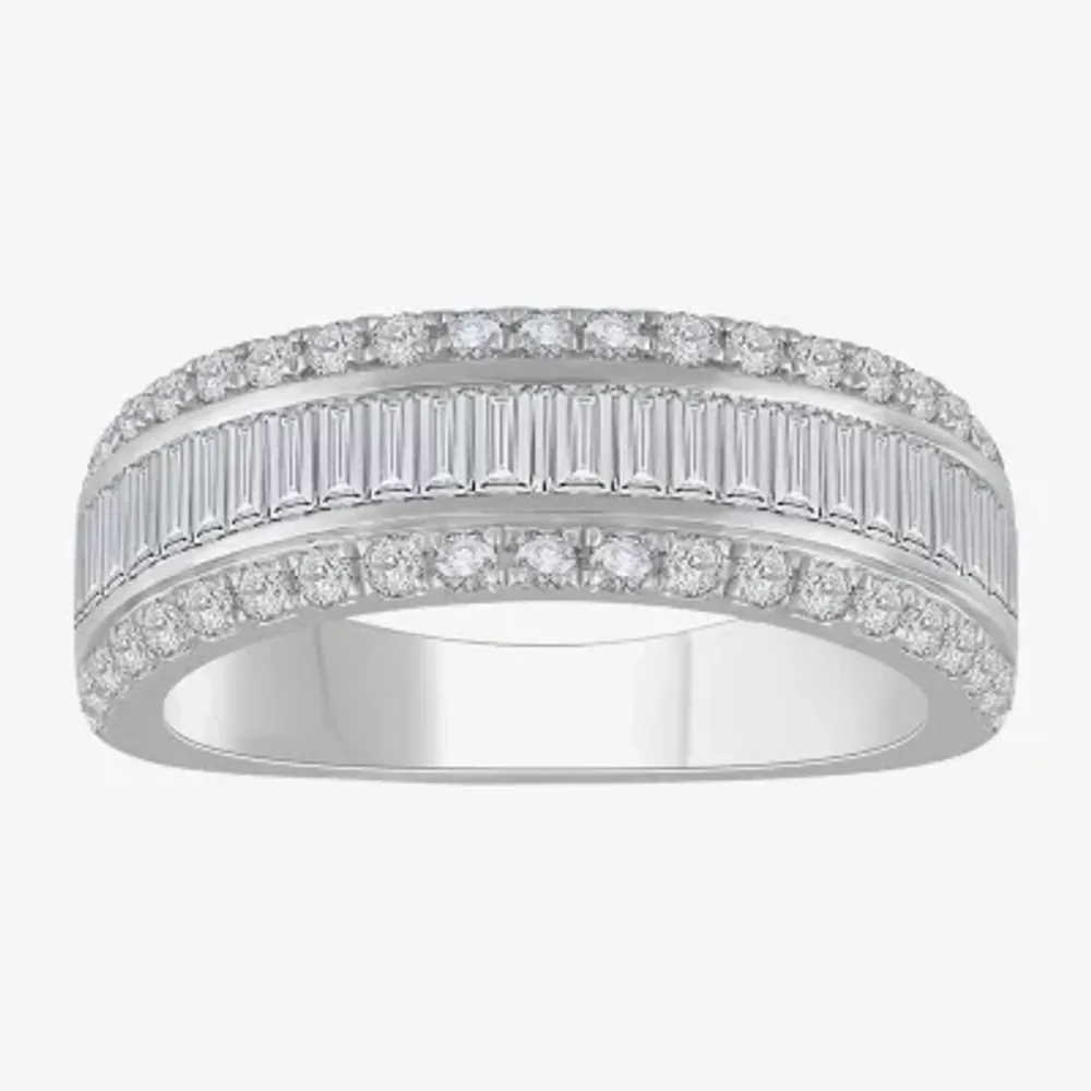 (H-I / Si1) Womens 4.5MM 1 1/10 CT. T.W. Lab Grown White Diamond 14K Gold Anniversary Wedding Band