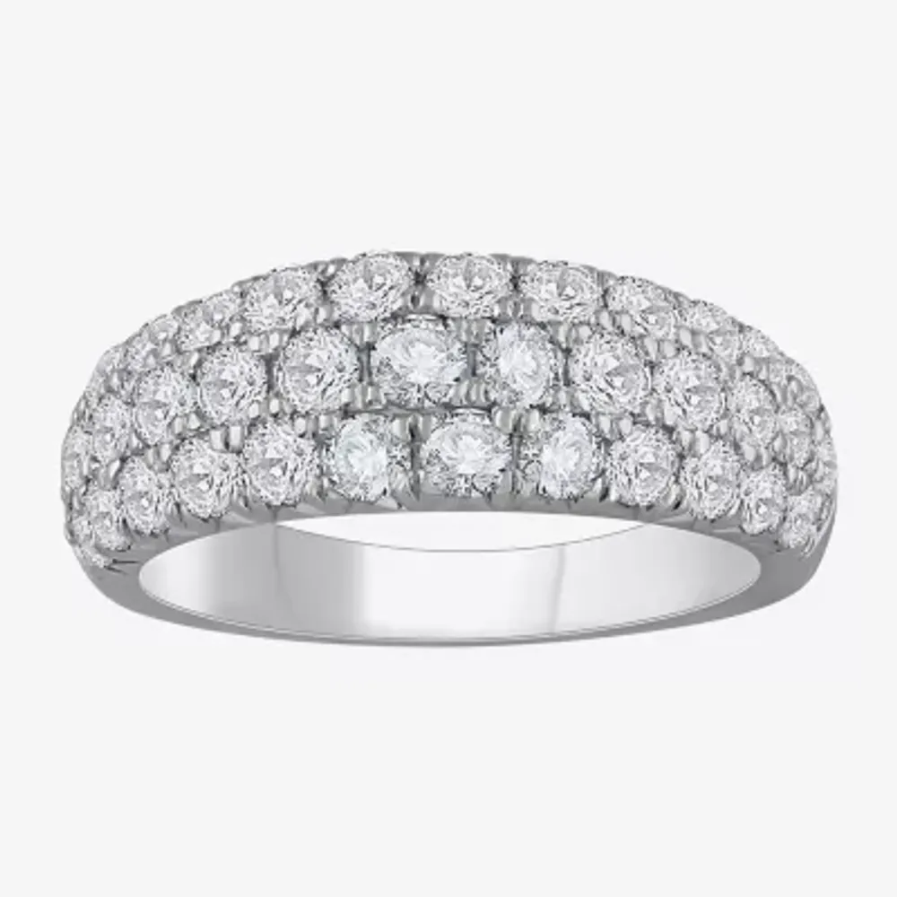 (H-I / Si1) Womens 2.5MM 2 CT. T.W. Lab Grown White Diamond 14K Gold Anniversary Band