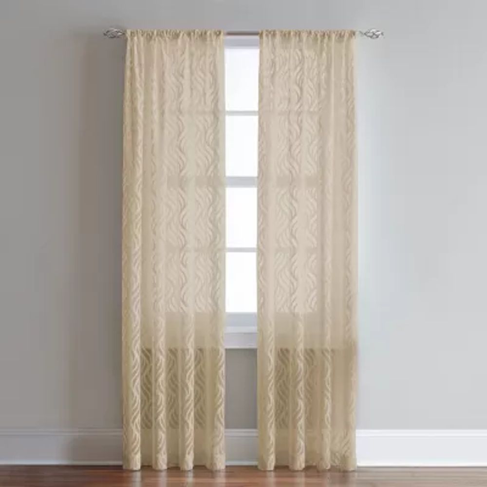 CHF Lyric Rod Pocket Sheer Single Curtain Panel