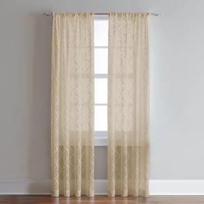CHF Lyric Rod Pocket Sheer Single Curtain Panel