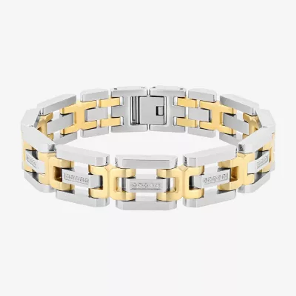Mens Stainless Steel Solid 8 1/2 Inch Link Bracelet