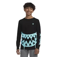 Hurley Big Kid Boys Crew Neck Long Sleeve Regular Fit Graphic T-Shirt