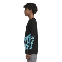 Hurley Big Kid Boys Crew Neck Long Sleeve Regular Fit Graphic T-Shirt