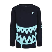 Hurley Big Kid Boys Crew Neck Long Sleeve Regular Fit Graphic T-Shirt