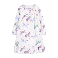 Carter's Toddler Girls Fleece Crew Neck Long Sleeve Nightgown