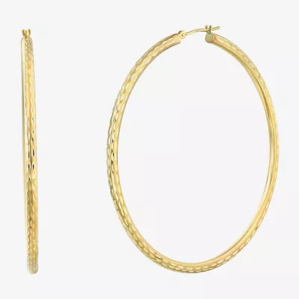 Womens 10K Gold 60mm Heart Hoop Earrings