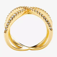 Womens 1/2 CT. T.W. Cubic Zirconia 14K Gold Over Silver Round Cocktail Ring