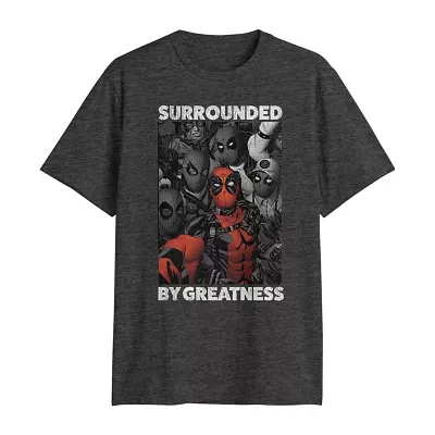 Mens Crew Neck Short Sleeve Regular Fit Deadpool Big and Tall Graphic T-Shirt