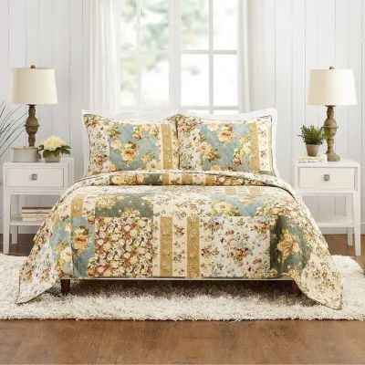 Modern Heirloom Floral Patch 3-pc. Reversible Quilt Set