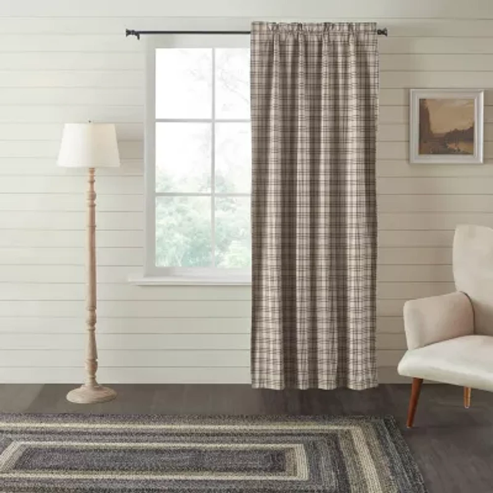 Vhc Brands Sawyer Plaid Rod Pocket Blackout Single Curtain Panel