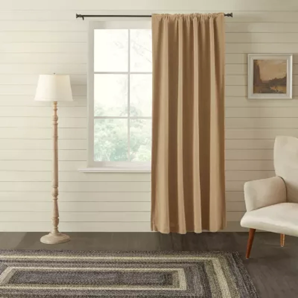 Vhc Brands Cotton Burlap Rod Pocket Blackout Single Curtain Panel