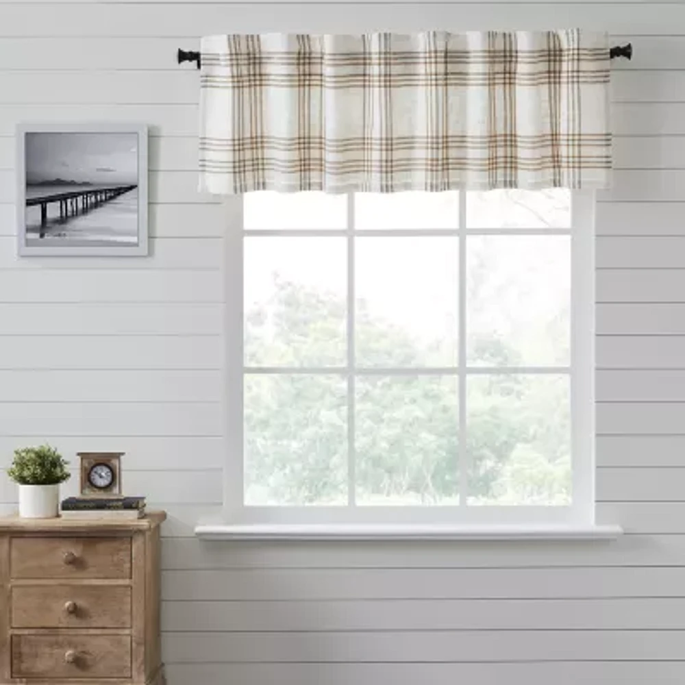 Vhc Brands Country Woven Plaid Rod Pocket Tailored Valance