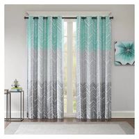 Intelligent Design Kennedy Geometric 50"W X 84"L Grommet Top 100% Blackout Single Curtain Panel