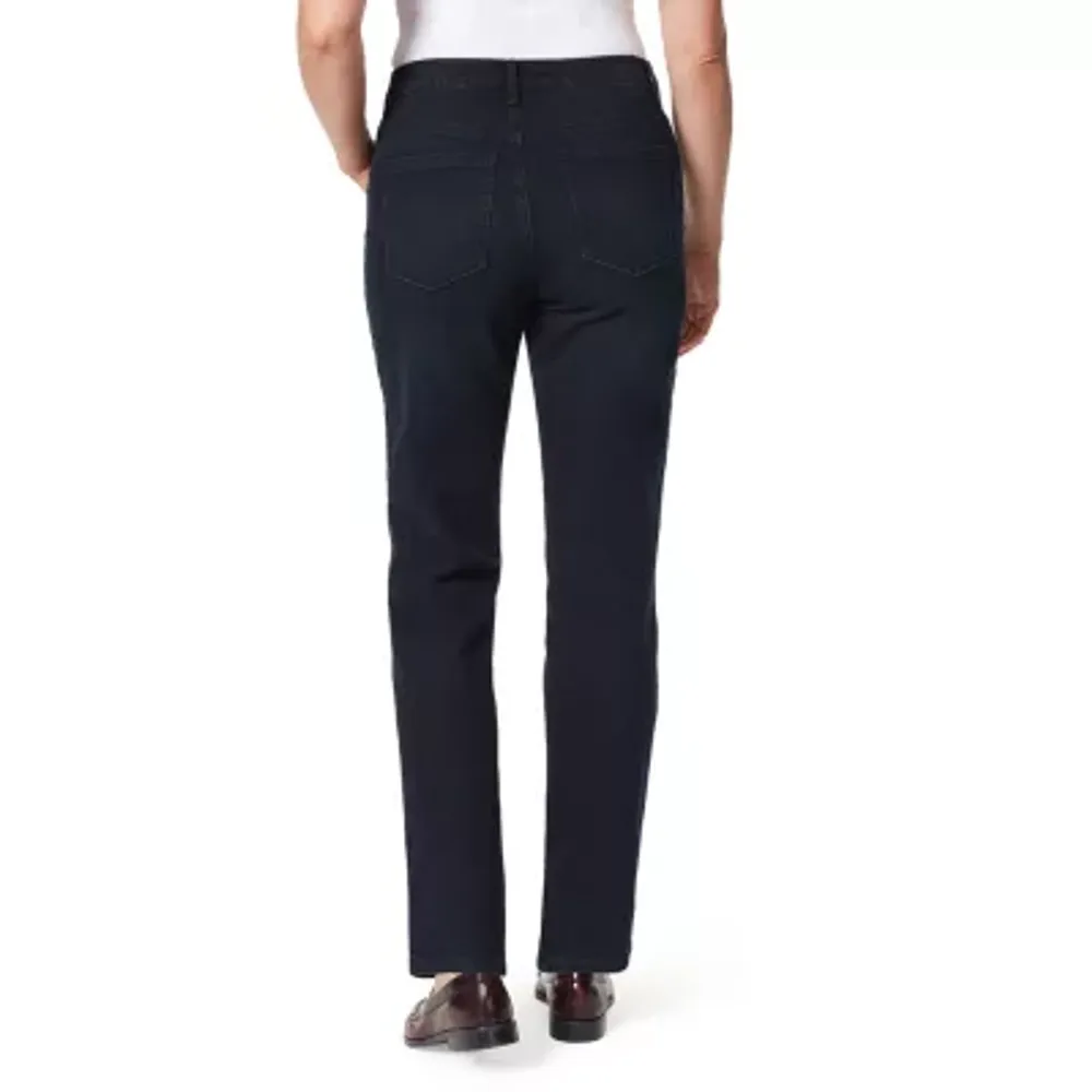 Gloria Vanderbilt Amanda Stretch Fabric Womens High Rise Straight Leg Regular Fit Jean
