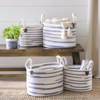 Handcrafted 4 Home Blue Oval Rope Decorative Basket