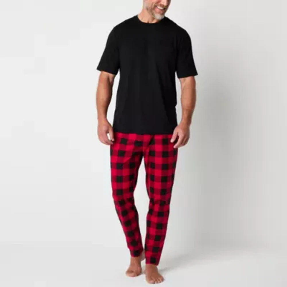 St. John's Bay Mens Crew Neck Short Sleeve 2-pc. Pajama Sets