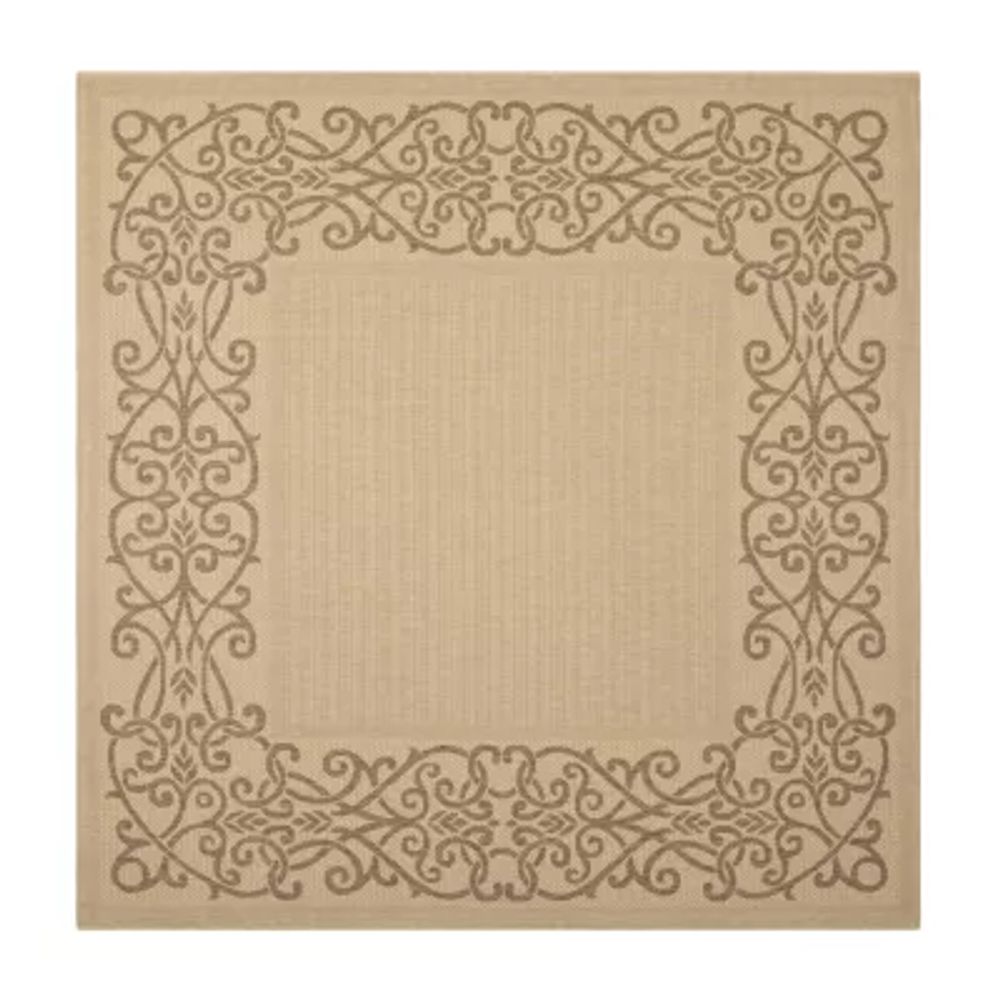 Safavieh Courtyard Collection Dara Oriental Indoor/Outdoor Square Area Rug