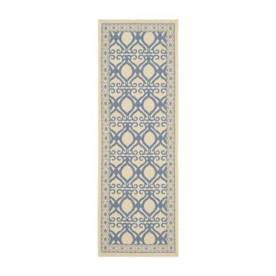 Safavieh Courtyard Collection Desi Geometric Indoor/Outdoor Runner Rug