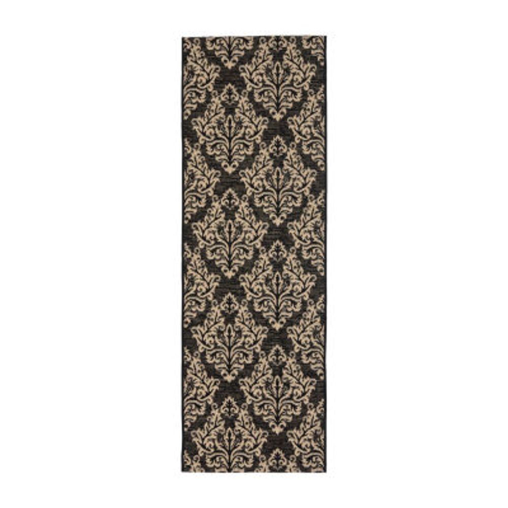 Safavieh Courtyard Collection Domhnall Floral Indoor/Outdoor Runner Rug