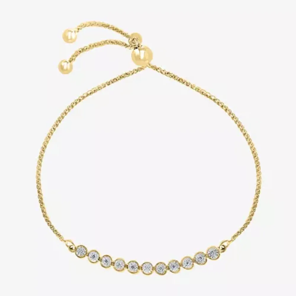 Effy Womens 1/10 CT. T.W. Natural Diamond Sterling Silver Bolo Bracelet