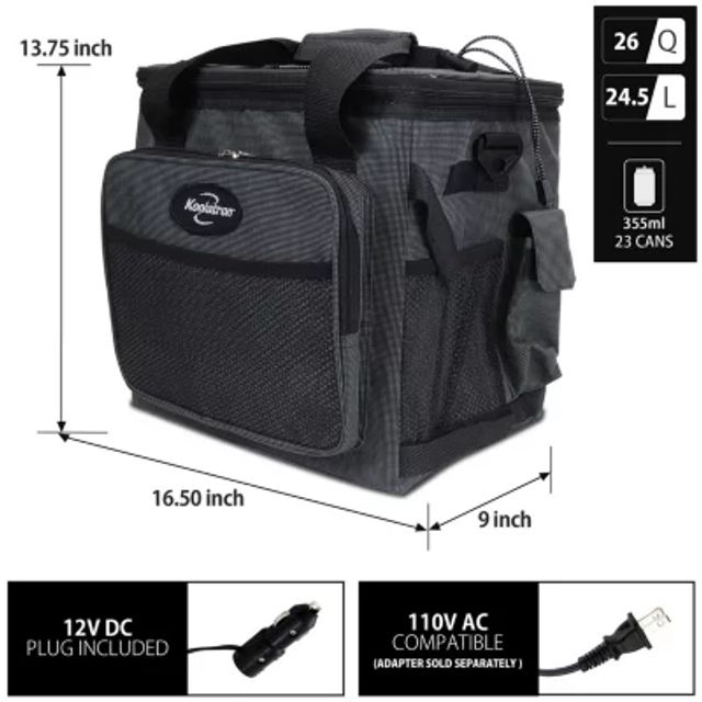 Koolatron 12V Portable Iceless Cooler Bag 25L/26Qt