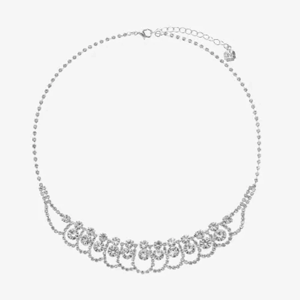 Monet Jewelry Timeless Silver Tone Womens 17 Inch Collar Necklace