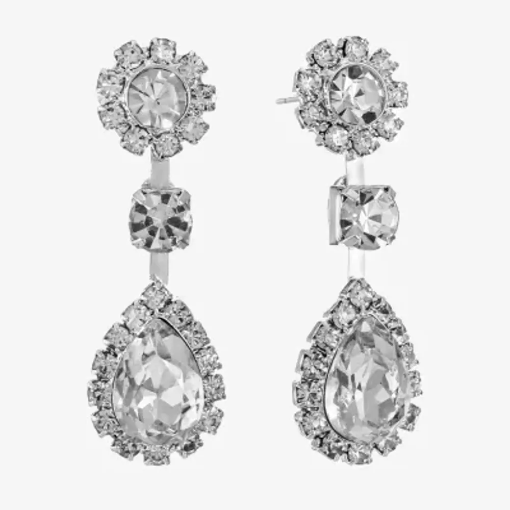 Monet Jewelry Timeless Tear Womens Glass Hypoallergenic Drop Earrings