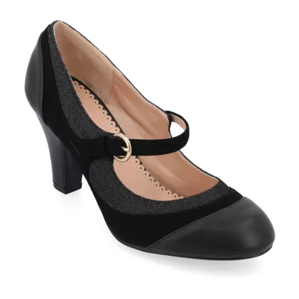Journee Collection Siri Womens Round Closed Toe Cone Heel Pumps