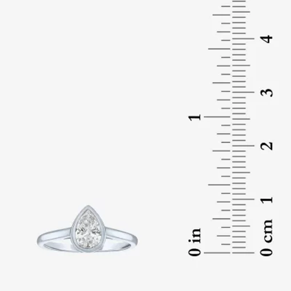 Diamond Addiction (G-H / Si2-I1) Womens 1 CT. T.W. Lab Grown White 14K Gold Pear Solitaire Cocktail Ring