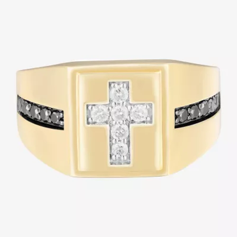 Mens 1/ CT. T.W. Natural Diamond 10K Gold Fashion Ring