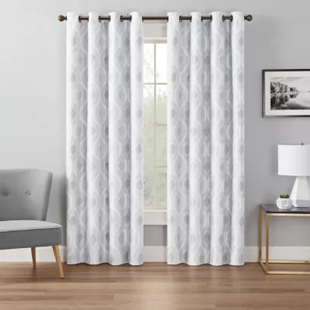 Eclipse Andes Geo Grommet Top Energy Saving 100% Blackout Single Curtain Panel