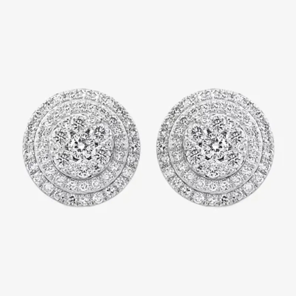 Effy 7/8 CT. T.W. Natural Diamond 14K White Gold 11.1mm Stud Earrings