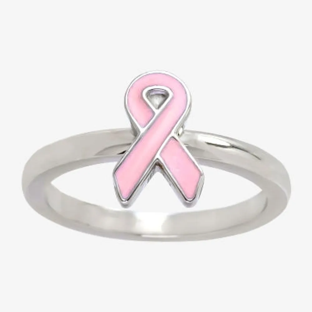 Sparkle Allure Breast Cancer Awareness Womens 2MM Stainless Steel Band