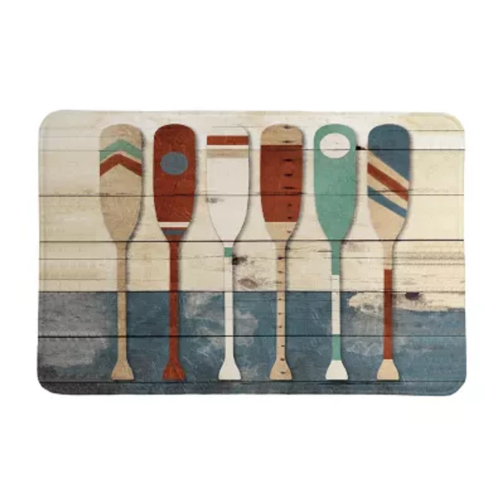 Laural Home Playful Oars Memory Foam Bath Rug