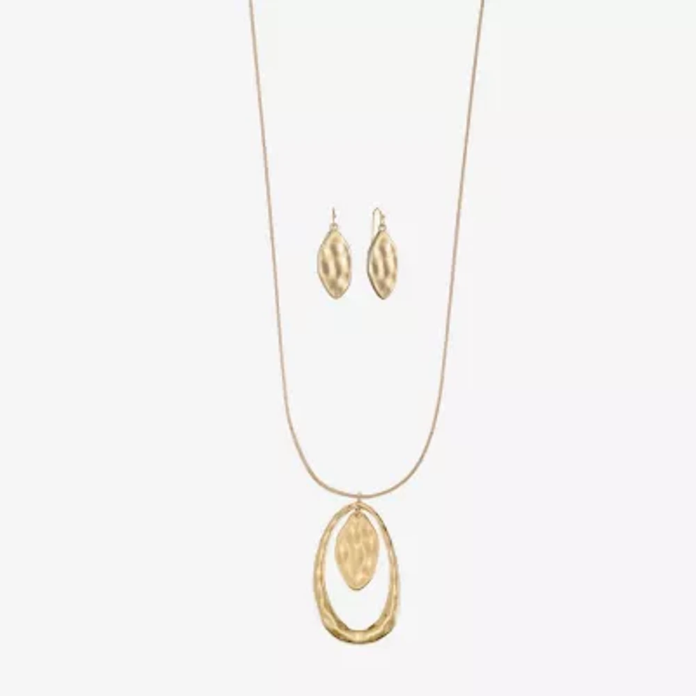 Liz Claiborne Orbital Pendant Necklace And Drop Earring Womens 2-pc. Jewelry Set