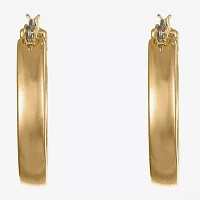 Liz Claiborne Gold Tone Womens 28mm Hypoallergenic Hoop Earrings