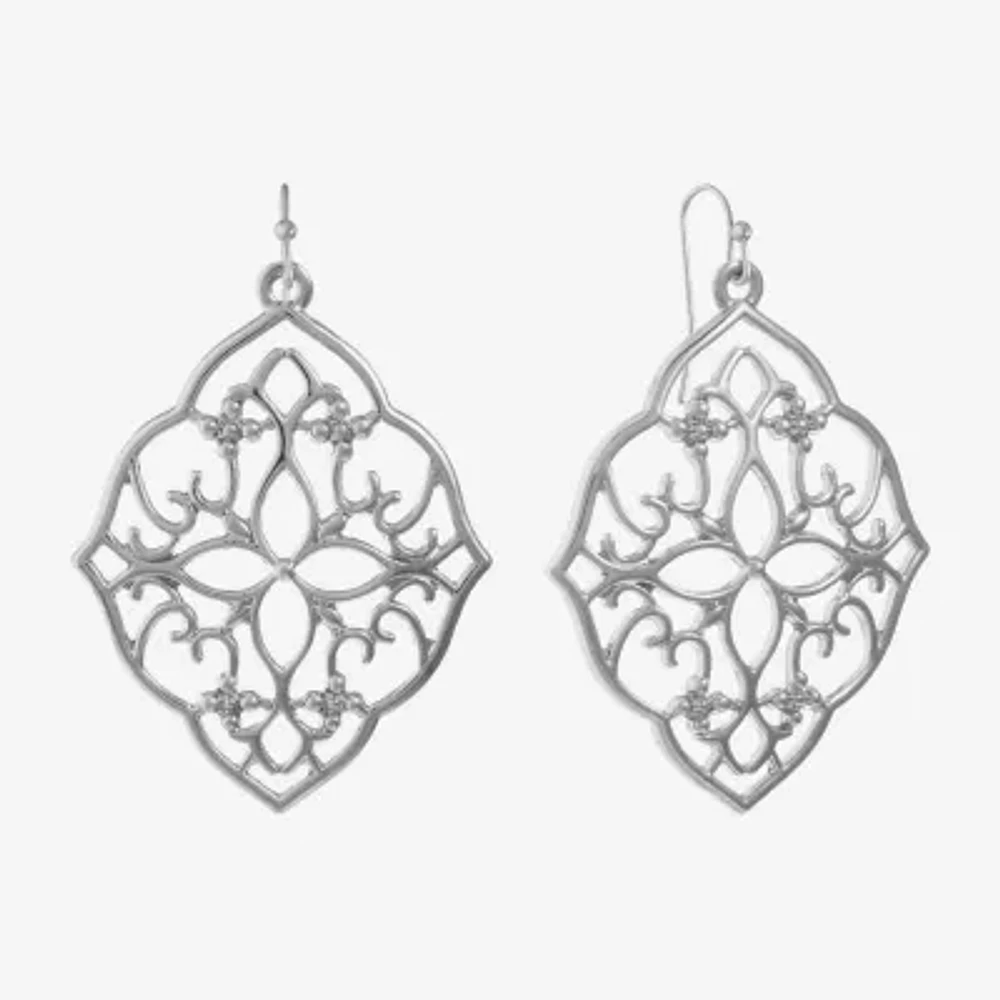 Liz Claiborne Silver Tone Womens Drop Earrings