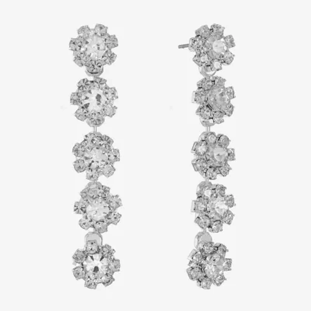 Monet Jewelry Timeless Flower Linear Womens Hypoallergenic Drop Earrings