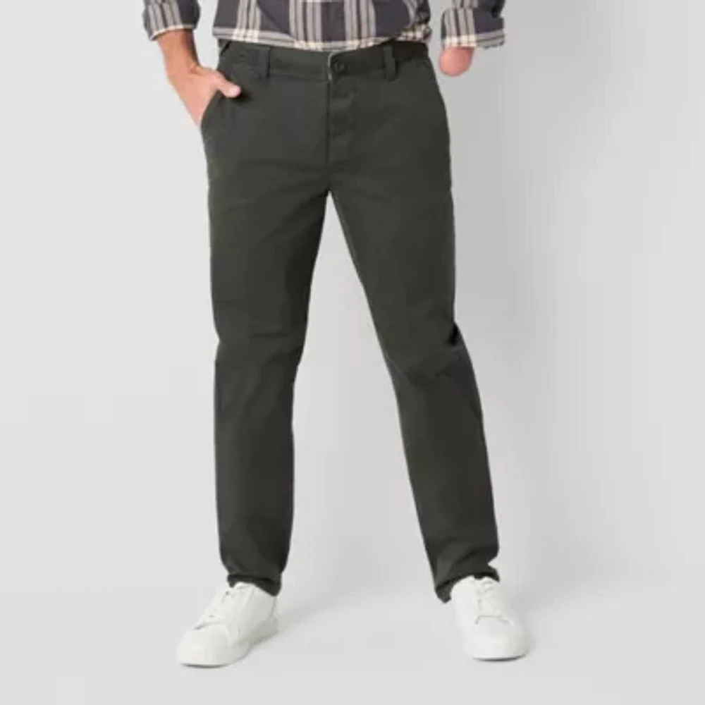 mutual weave Standard Chino Mens Adaptive Easy-on + Easy-off Tapered Slim Fit Flat Front Pant