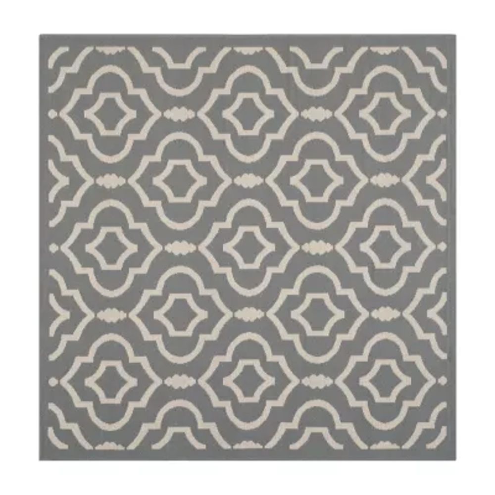 Safavieh Courtyard Collection Meryll Geometric Indoor/Outdoor Square Area Rug