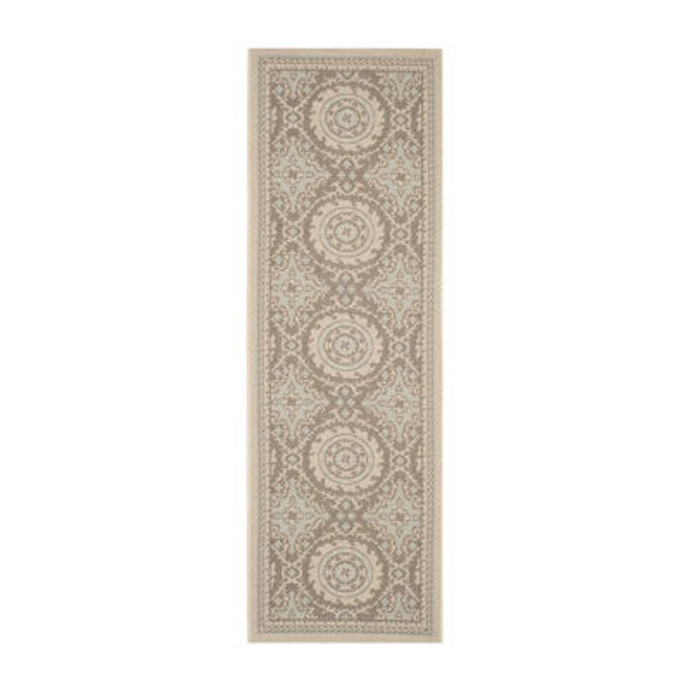 Safavieh Courtyard Collection Roza Geometric Indoor/Outdoor Runner Rug