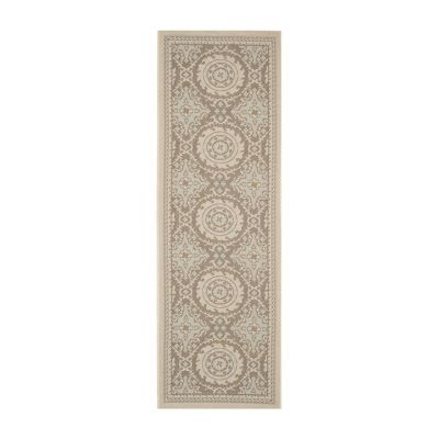 Safavieh Courtyard Collection Roza Geometric Indoor/Outdoor Runner Rug