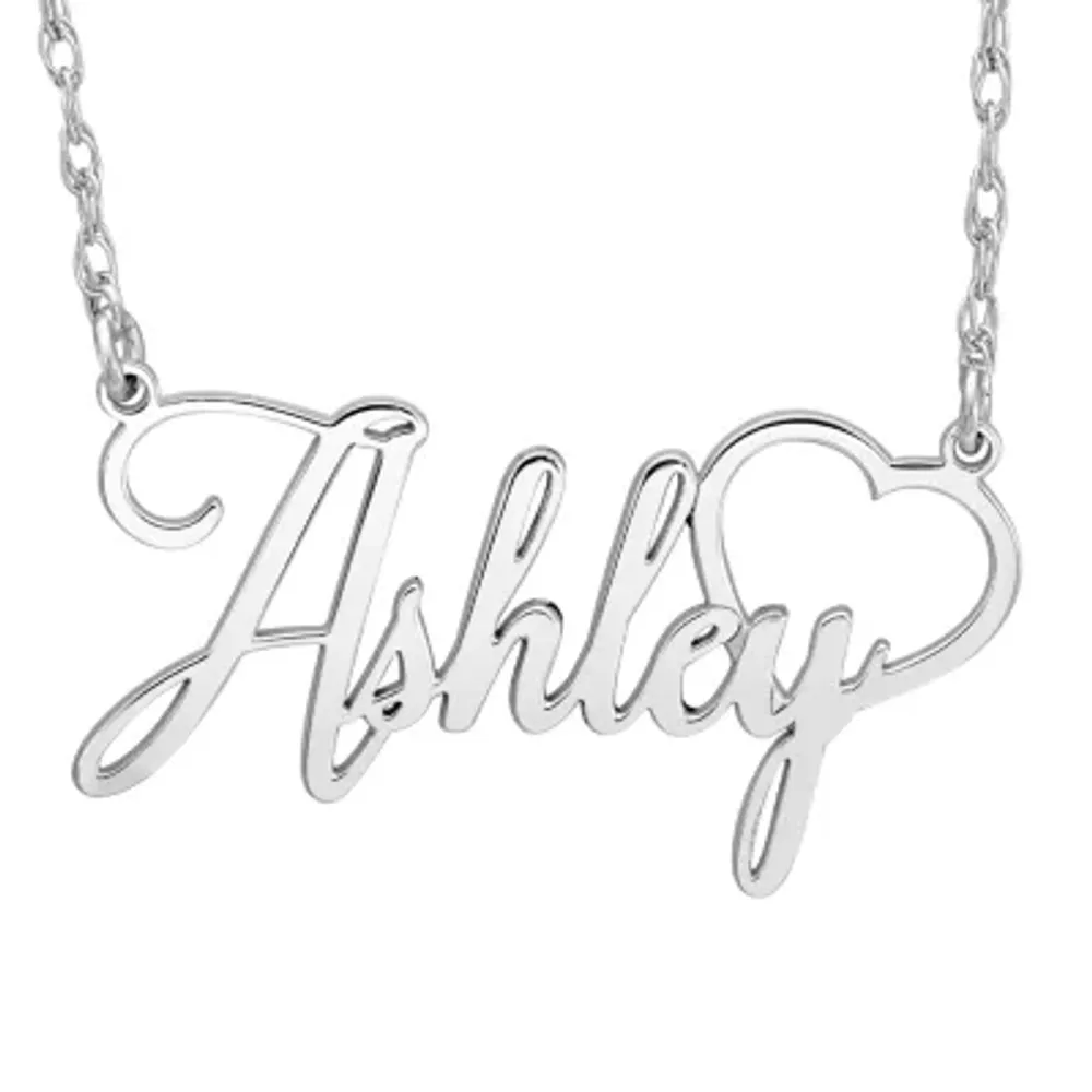 Personalized Womens 24K Gold Over Silver 18 Inch Pendant Necklace