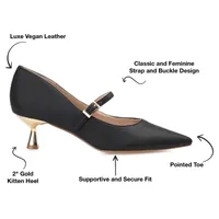Journee Collection Manza Womens Pointed Closed Toe Spool Heel Pumps